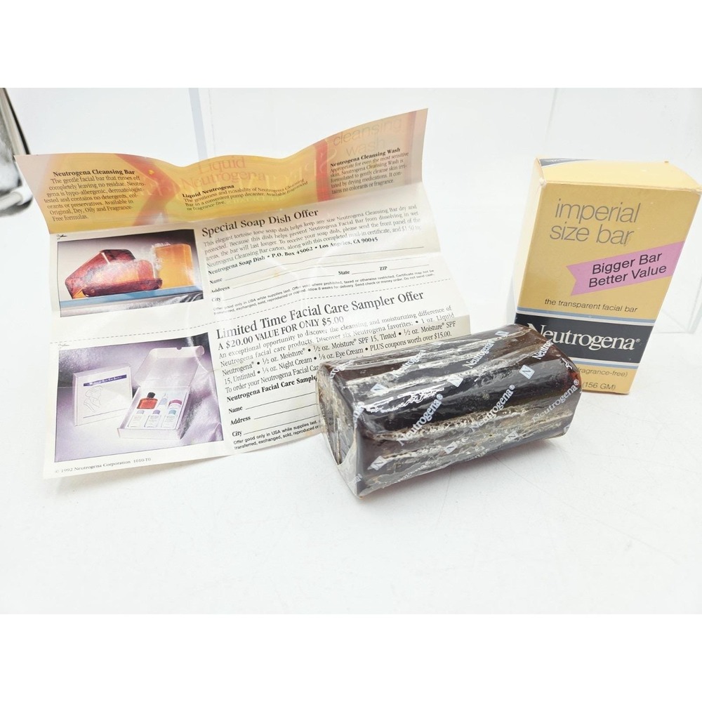 Vintage 1992 Neutrogena Original Formula Transparent Facial Bar Soap 5.5 oz - Picture 3 of 6